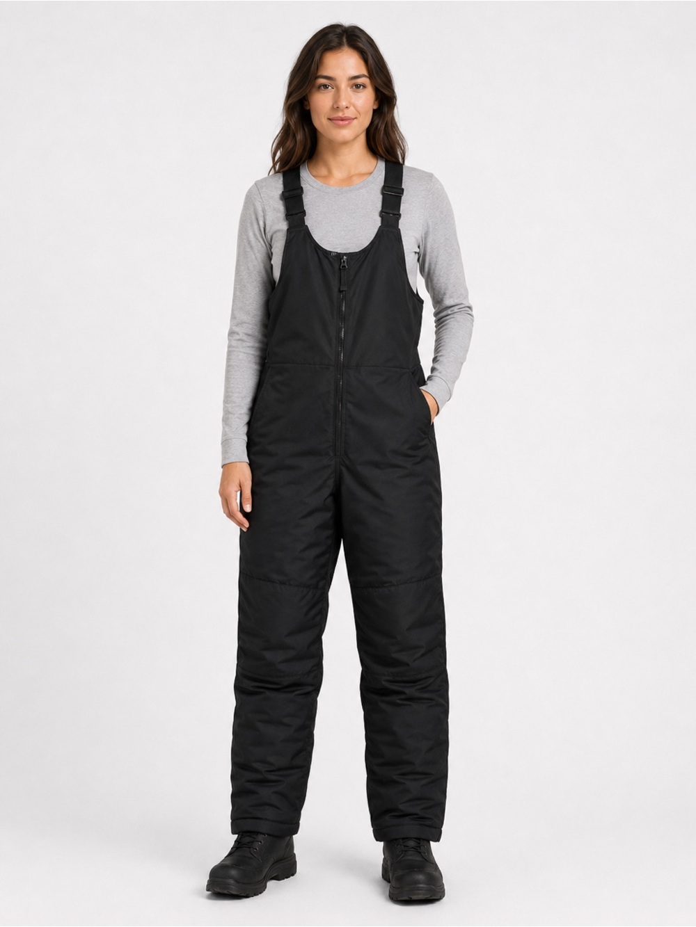 All in Motion Snow Sport Waterproof Overall Bibs Black Waterproof Sz Large